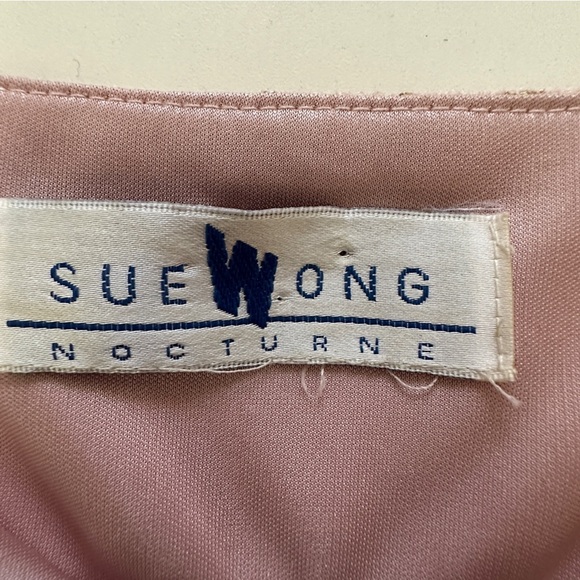 Sue Wong Nocturne Beaded Embroidered Lace Evening Dress Size Small Pink Vintage - Picture 9 of 15
